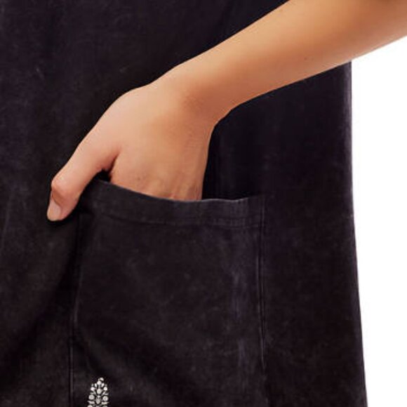 Free People Hot Shot Tee-Shirt Style Black Wash Onsie Romper Size Small - Picture 6 of 9